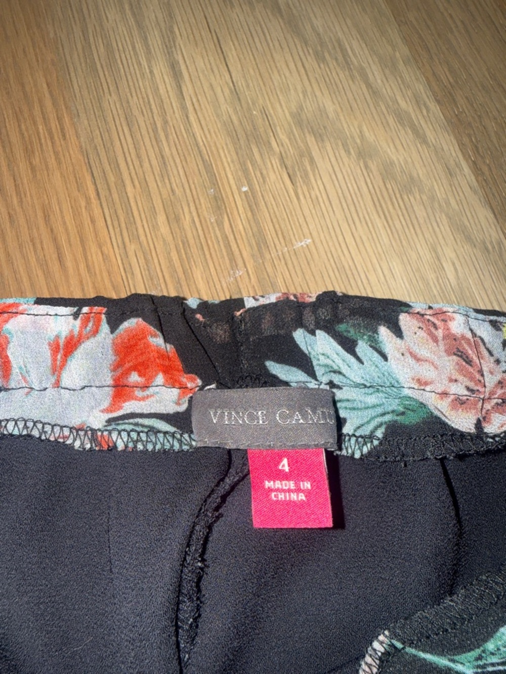 Vince Camuto Black Wide-Leg Floral Palazzo Pants - Picture 4 of 5